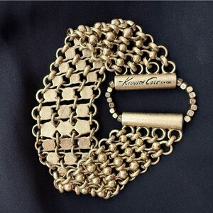 Kenneth Cole Expandable Gold Tone Cable Beaded Bracelet